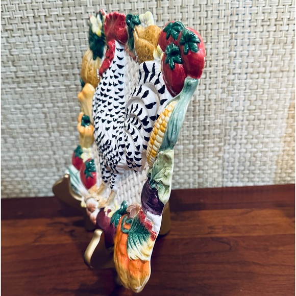 🌟HP🌟VTG 1990s Fitz & Floyd Rooster & Hen 8'' Hanging Farmhouse Wall Plates (2) - Picture 5 of 14